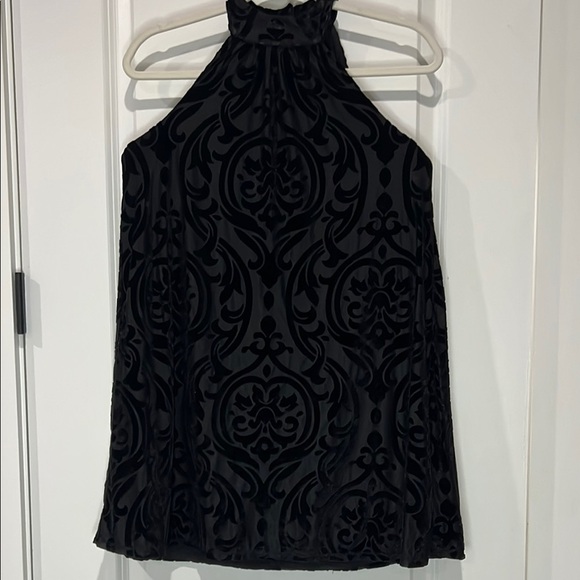 FRANCESCAS BLACK VELVET HALTER NECK DRESS - Picture 1 of 10